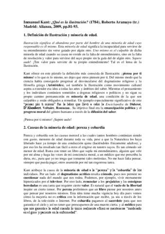 Comentario Kant Que Es La Ilustracion Pdf