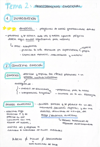 Tema 2 Procesamiento Emocional Psicologia De La Emocion Apuntes Pdf