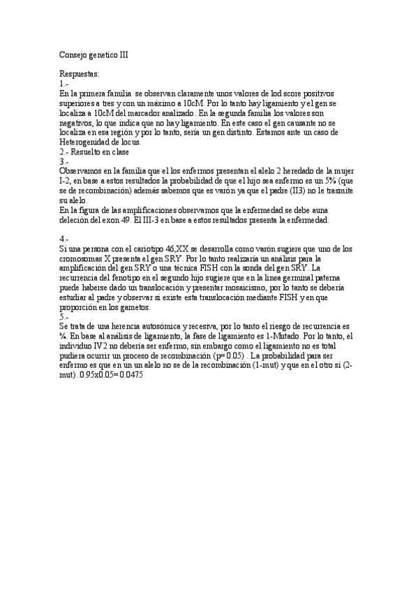 Consejo Genetico III Con Respuestas Pdf