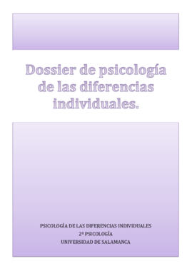 Dossier de psicología de las diferencias individuales pdf