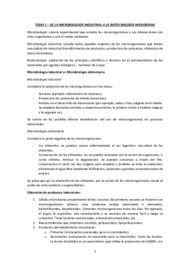 Tema 1 De la Microbiología Industrial a la Biotecnología Microbiana pdf