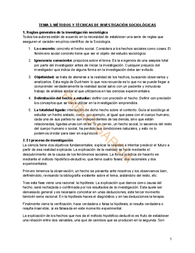 Tema Metodos Y Tecnicas De Investigacion Sociologicas Sociologia Pdf