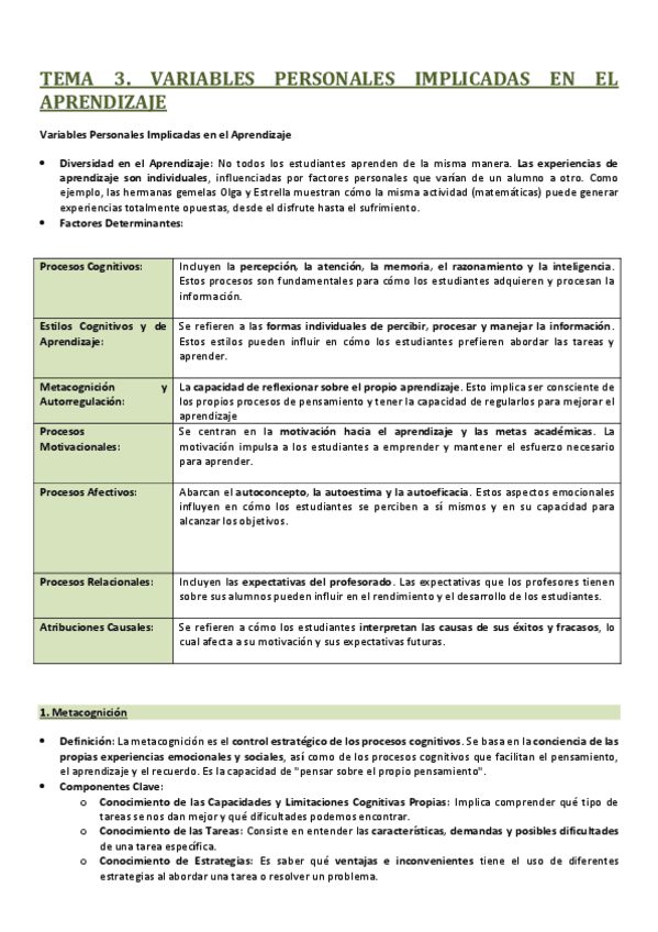 TEMA 3 VARIABLES PERSONALES IMPLICADAS EN EL APRENDIZAJE Pdf