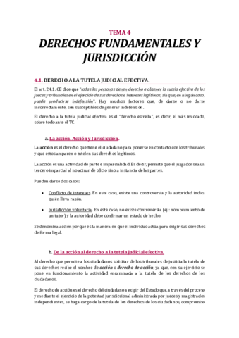 Tema Derechos Fundamentales Y Jurisdiccional Procesal Pdf