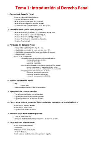 Tema 1 Introduccion Al Derecho Penal Pdf