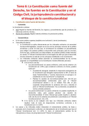 Tema La Constitucion Como Fuente Del Derecho Las Fuentes En La