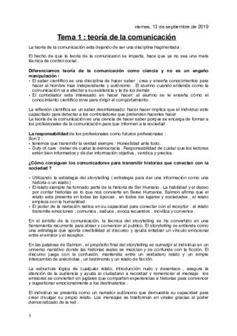 Tema Teoria De La Comunicacion Pdf