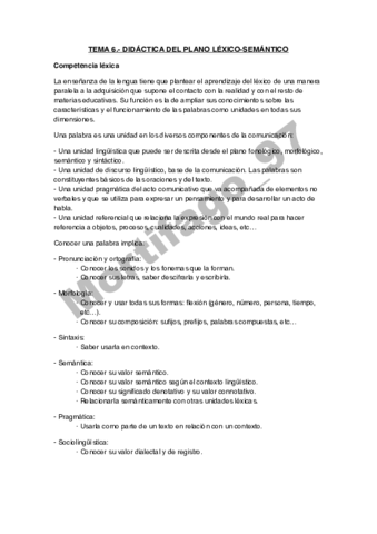 Tema Did Ctica Del Plano L Xico Sem Ntico Pdf