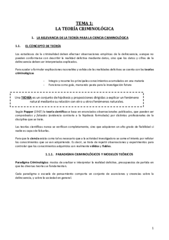 Tema Teorias Criminologicas Pdf