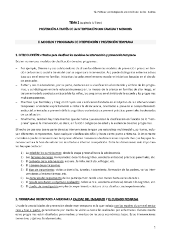 Tema Politicas Y Estrategias De Prevencion Del Delito Pdf