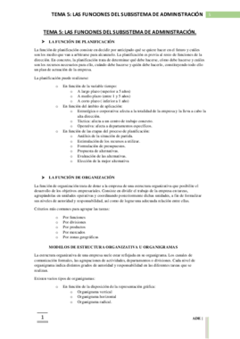 TEMA 5 LAS FUNCIONES DEL SUBSISTEMA DE ADMINISTRACION Pdf