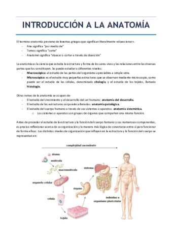 INTRODUCCION A LA ANATOMIA Pdf