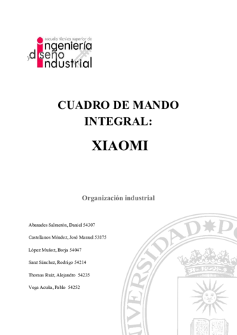 TRABAJO1 Cuadro De Mando Integral Pdf