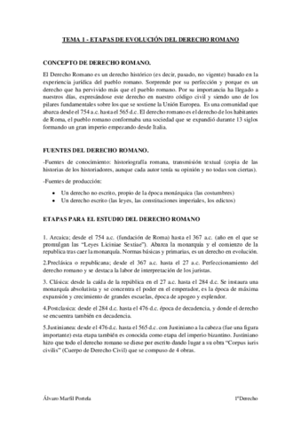 TEMA 1 Etapas De Evolucion Del Derecho Romano Pdf