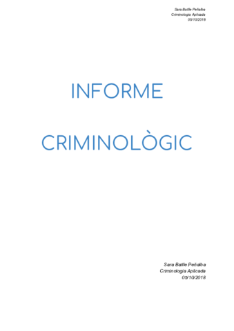 Trabajo Informe Criminologico Pdf