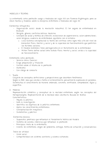 Teorias Y Modelos De Enfermeria Pdf