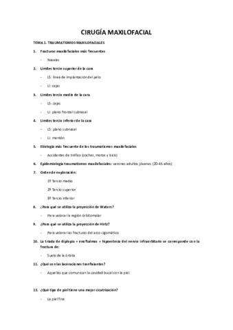 Preguntas Cortas Repaso Maxilofacial Pdf