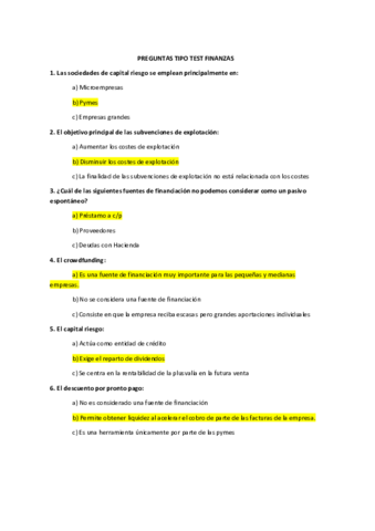 PREGUNTAS TIPO TEST FINANZAS Pdf