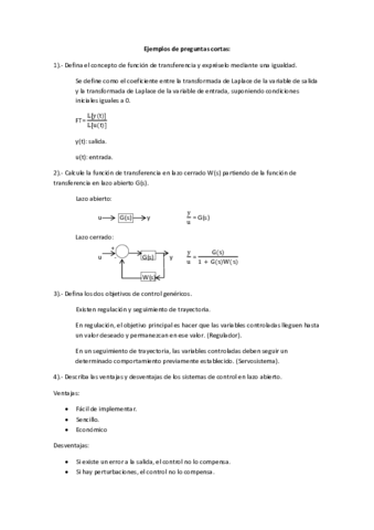 Ejemplos De Preguntas Cortas 2 Pdf