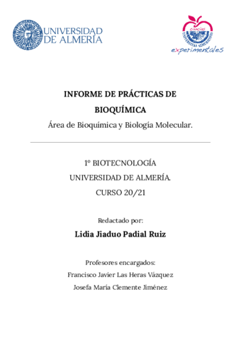 Informe De Practicas Bioquimica Corregido Pdf