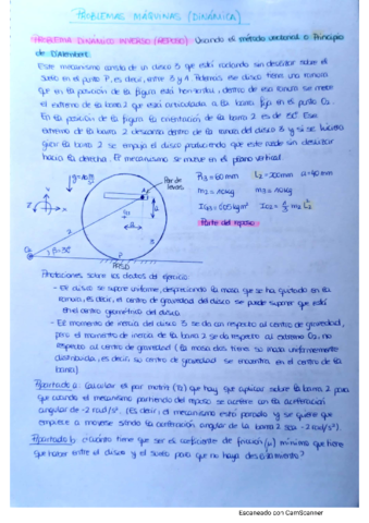 PROBLEMAS DINAMICA DE TEORIA DE MAQUINAS Y MECANISMOS Pdf