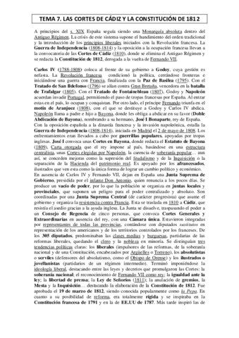 TEMA 7 Las Cortes De Cadiz Y La Constitucion De 1812 Pdf