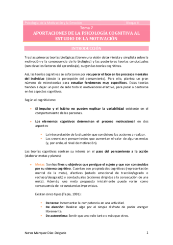 Tema 7 Aportaciones De La Psicologia Cognitiva Al Estudio De La