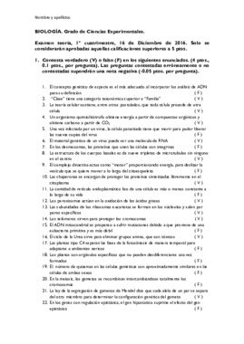 Examen Biolog A C Diciembre Soluci N Pdf