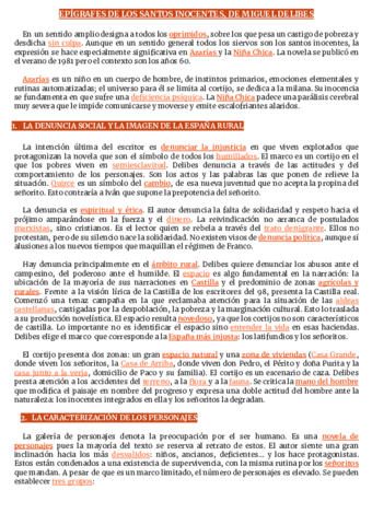 EPIGRAFES DE LOS SANTOS INOCENTES DE MIGUEL DELIBES Pdf