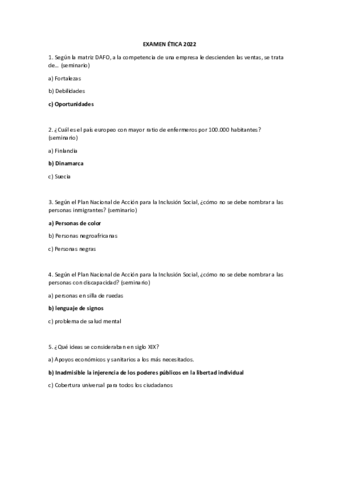 EXAMEN ETICA 2022 Pdf