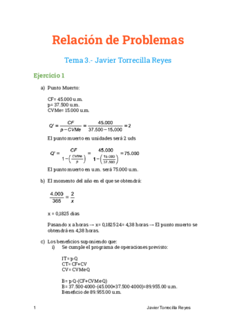 Relacion De Problemas Tema 3 Pdf