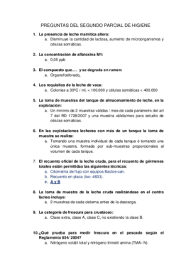 Preguntas Del Segundo Parcial De Higiene Pdf