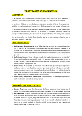 TIPOS Y PARTES DE UNA SENTENCIA Pdf