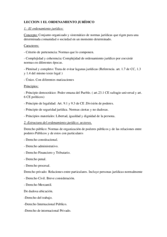 LECCION 1 EL ORDENAMIENTO JURIDICO Pdf