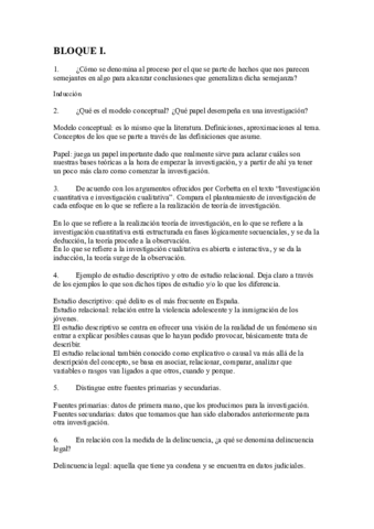 Preguntas Bloque I Metodologia Pdf