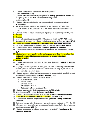 PREGUNTAS BIOQUIMICA EXAMEN 2021 Pdf