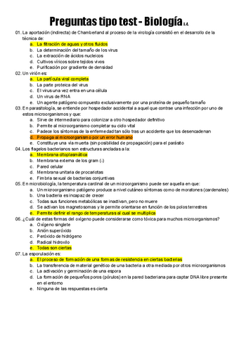 Preguntas Tipo Test V Biologia Pdf