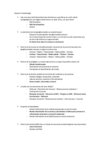 Examen Psicobiologia Pdf