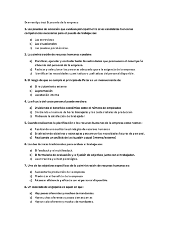 Examen Tipo Test Economia Pdf