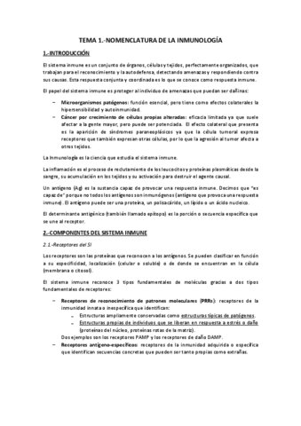 Tema 1 Nomenclatura Inmunología pdf