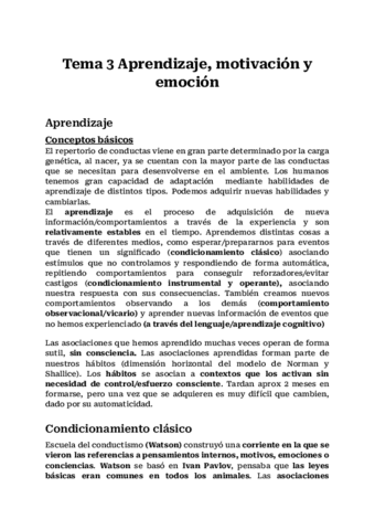 Tema Aprendizaje Motivacion Y Emocion Pdf