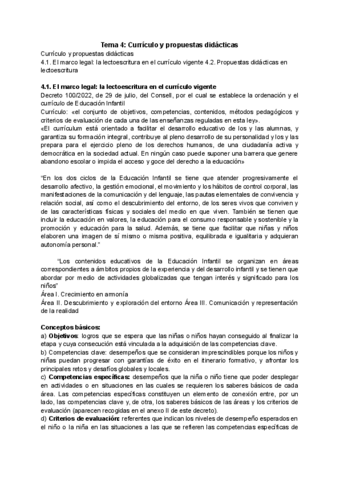 Tema 4 Curriculo Y Propuestas Didacticas Pdf