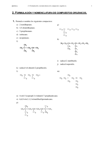 Formulacion Organica Ejercicios Con Solucion Pdf