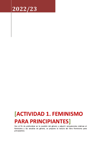 Feminismo Para Principiantes Pdf