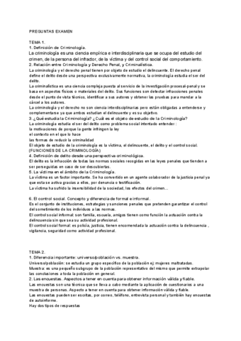 PREGUNTAS EXAMEN INTRODUCCION A LA CRIMINIOLOGIA Pdf