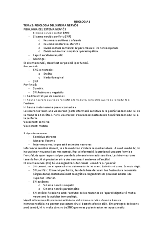 FISIOLOGIA 1 T2 Sistema Nervios Pdf