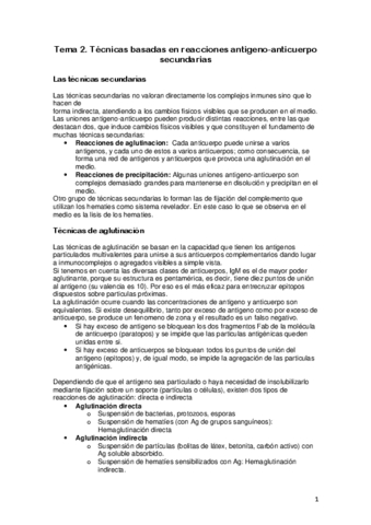 Tema Tecnicas Basadas En Reacciones Antigeno Anticuerpo Secundarias Pdf