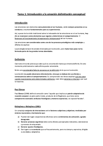 Tema Emocion Introduccion A La Emocion Pdf