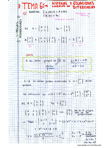 TEMA 6 Sistemas Y Ecuaciones Lineales En Diferencias Pdf