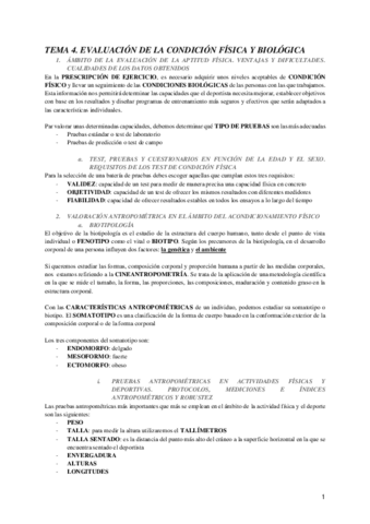 Tema Evaluacion De La Condicion Fisica Y Biologica Pdf